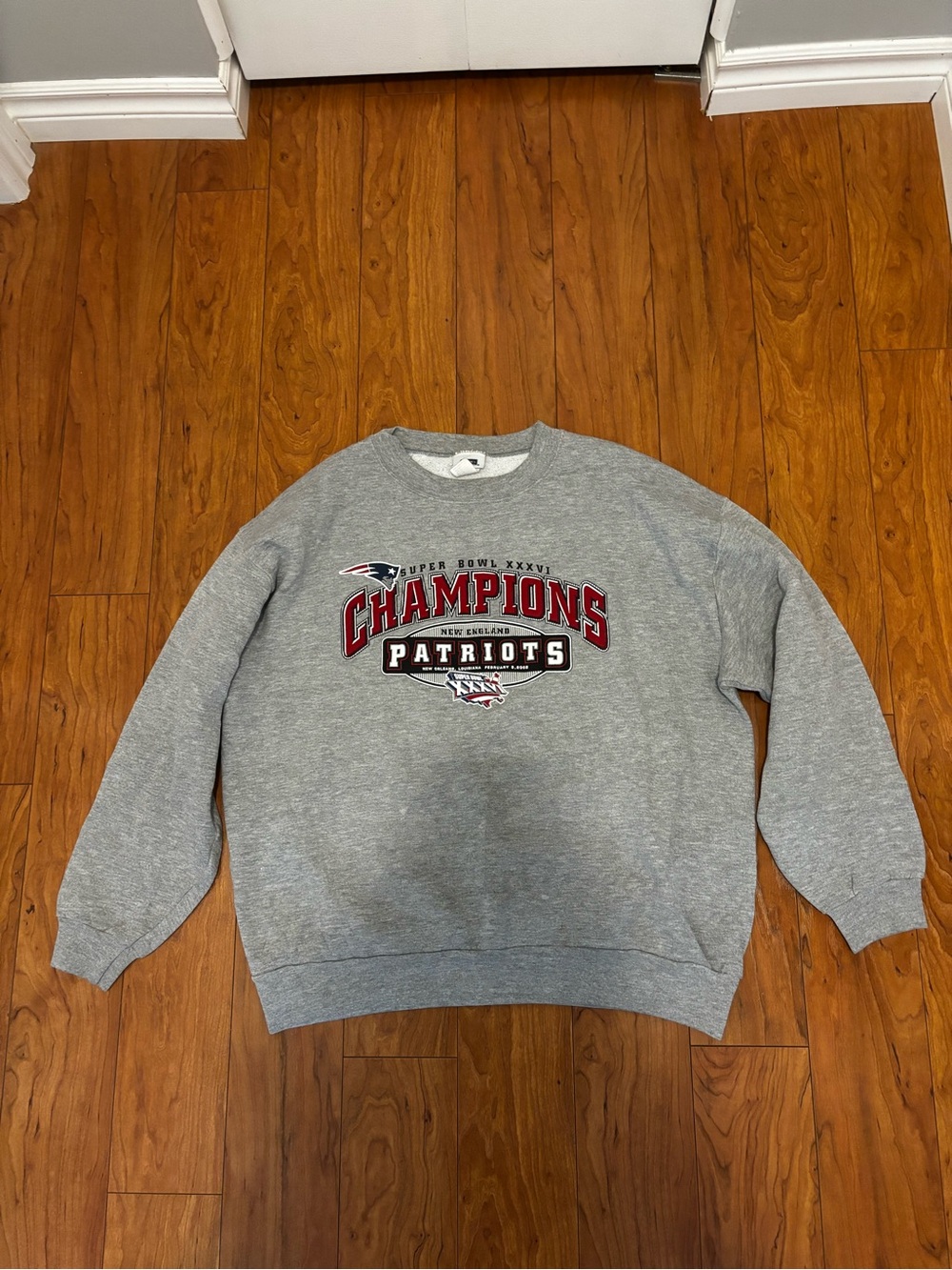 XL 2001 Vintage CSA New England Patriots Super Bowl Champions Crewneck